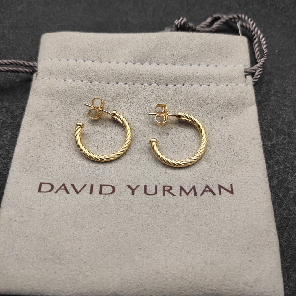 David Yurman Cable Classics Gold Hoop Earrings